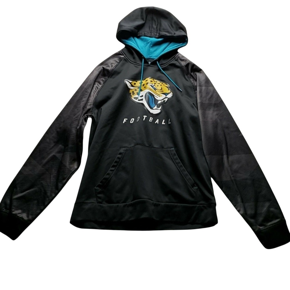 Jacksonville Jaguars Hoodie Mens Large Black NFL Football Majestic ThermaBase